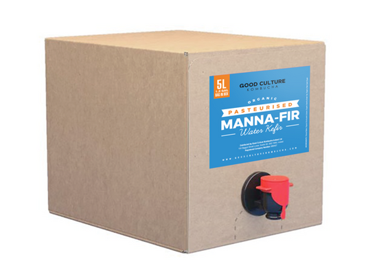 ORGANIC Pasteurised 5 Litre Bag in Box of Non-alcoholic Fermented Water Kefir Tea Base - Manna-FIR