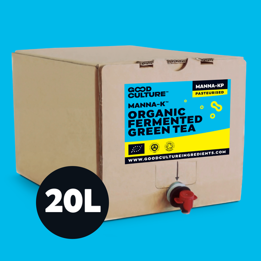 ORGANIC Pasteurised 20 Litres Bag in Box of Non-alcoholic Fermented Kombucha Tea Base - Manna-K