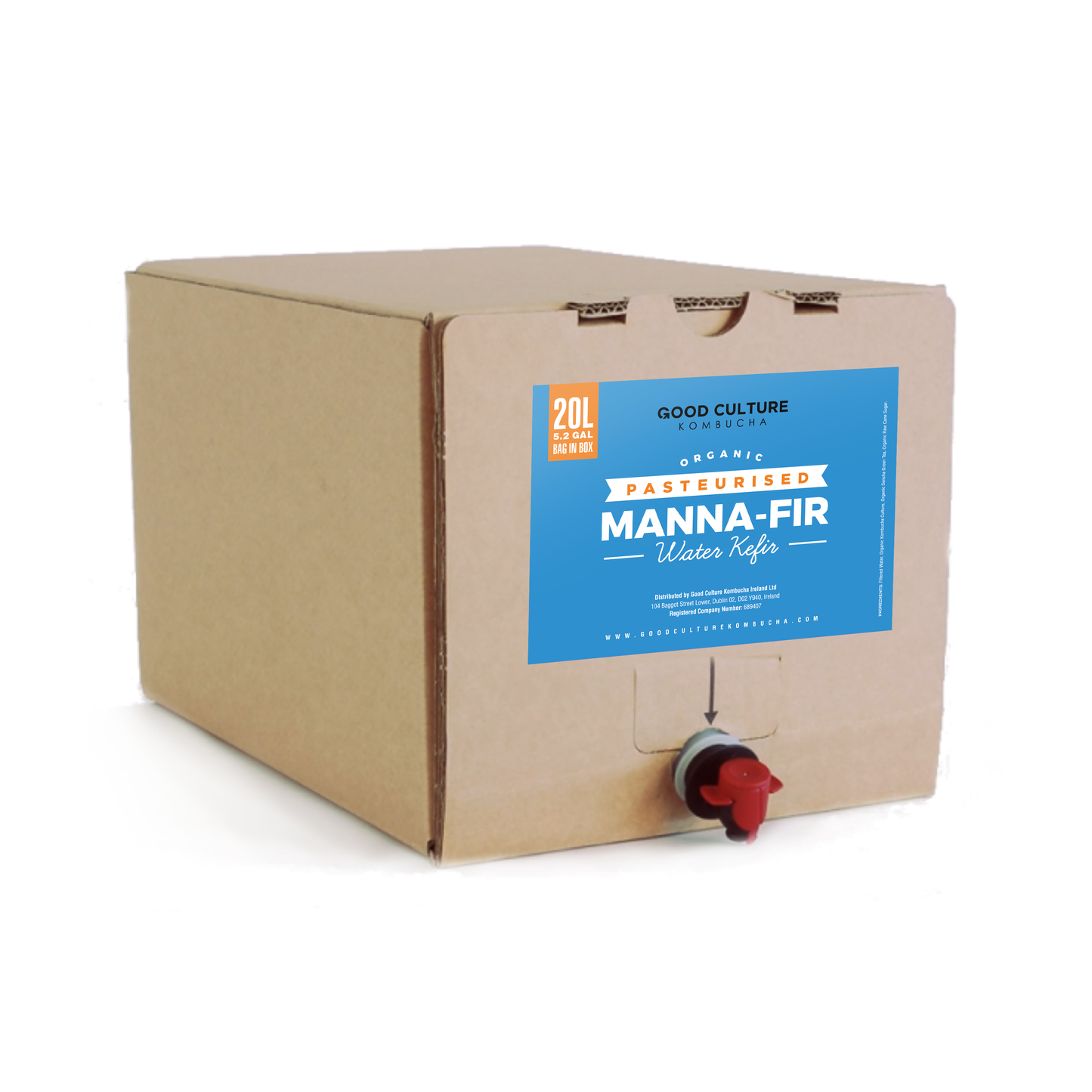 20 Litres of Pasteurised Manna-FIR – Premium Water Kefir base – Makes 400 Litres