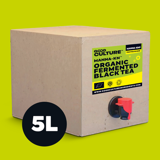 ORGANIC Pasteurised 5 Litre Bag in Box of Non-alcoholic Fermented Black Tea Kombucha - Manna-KN